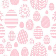 Seamless easter eggs pattern in pink color