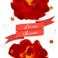 Composition with flower peony watercolor