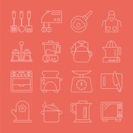 Kitchen line icon set N5
