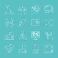 Game line icon set N2