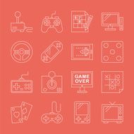 Game line icon set N3
