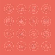 social network line icon