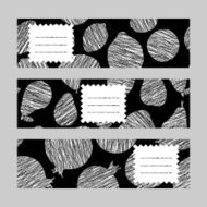 Set of Healthy lifestyle Banners Horizontal cards series Fruit Illustration