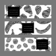 Set of Horizontal Fruit Banners Healthy lifestyle invitations series Illustration