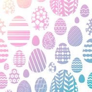 Seamless easter eggs pattern - pink and green gradient color
