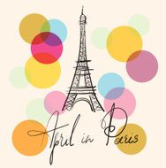 Vector illustration with Eiffel tower N5