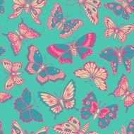 seamless pattern with decorative butterflies N22
