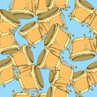 Sketch bongos musical instrument in vintage style N2