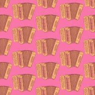 Sketch accordion music instrument