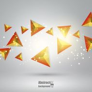Abstract background with flying triangles