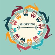 Shopping Background of fashion Women High Heels shoes