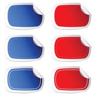 sticker blue and red vector