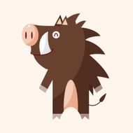 animal wild pig cartoon theme elements N6