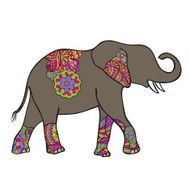 vector elephant silhouette with abstract pattern