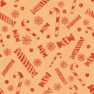 pattern with candies and snowflakes
