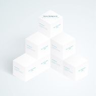 Vector 3d illustration white cubes