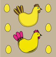 vector decorative cartoon toy cute hand drawn chicken N2