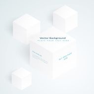Vector 3d illustration white cubes N2