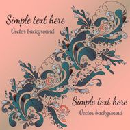 indian abstract floral ornament with swirls diagonal space for text