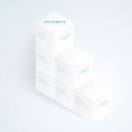 Vector 3d illustration white cubes N3