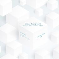 Vector 3d illustration white cubes N4