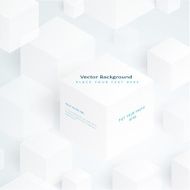 Vector 3d illustration white cubes N5