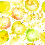 watercolor apple seamless background