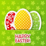 Easter greeting card with paper eggs N2