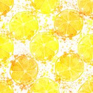 Hand drawn watercolor seamless pattern of lemon N2