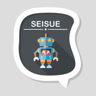 vintage robot flat icon with long shadow eps 10 N26