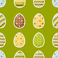 Easter pattern with colorful different eggs