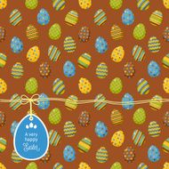 Easter pattern with egg label