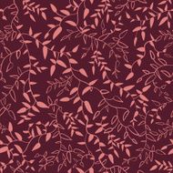 Marsala floral seamless pattern with leaves Vector illustration