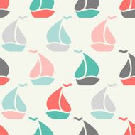 Sailboat shape seamless pattern Vector illustration for marine design