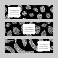 Healthy lifestyle vouchers series Set of Horizontal Berry Banners Illustration