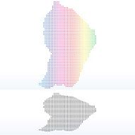 Map of French Guiana with Dot Pattern