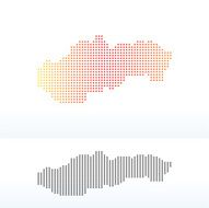 Map of Slovak Republic with Dot Pattern