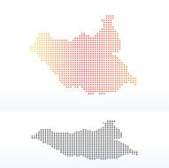 Republic of South Sudan with Dot Pattern