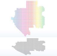 Map of Gabon Gabonese Republic with Dot Pattern