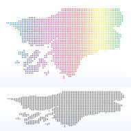 Map of Guinea Bissau with Dot Pattern