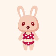 animal rabbit summer cartoon theme elements N18