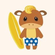 animal rattle summer cartoon theme elements N4