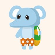 animal elephant summer cartoon theme elements N4