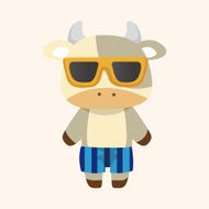 animal cow summer cartoon theme elements N6