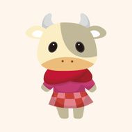 animal cow winter cartoon theme elements N4