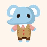 animal elephant winter cartoon theme elements N4