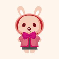 animal rabbit winter cartoon theme elements N14