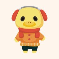 animal duck winter cartoon theme elements N9