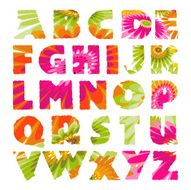 Floral spring summer alphabet
