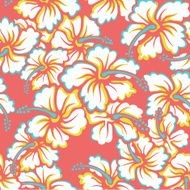 Seamless pattern with hibiscus flower